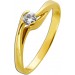 Solitärring Gold 585 14K Brillant 0.20ct Lupenrein