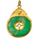 Jade Anhänger Gold 750 18K grüner Jade Edelstein Antikschmuck 1900