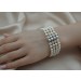 Perlenarmband Akoyaperlen Saphire 0.40ct Weißgold 585 14K 