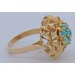 Türkisring Gold 750 18K blaue Türkis Edelsteine Antik 1920