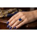 Siegelring Gold 585 14K azurblauer Lapislazuli Edelstein Antikschmuck 