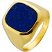 Siegelring Gold 585 14K azurblauer Lapislazuli Edelstein Antikschmuck 