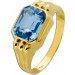 Aquamarinring Gold 585 14K ozeanblauer Aquamarin 2.3ct Antikschmuck