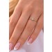Solitärring Gold Weissgold 585 14K Brillant 0.05ct Antikschmuck