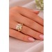 Goldring Gold 585 14 Karat weiße Zirkonia 0.20ct