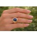 Siegelring Gold 750 18K blauer Lapislazuli 2.4ct Antikschmuck