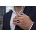 Siegelring Gold 750 18K blauer Lapislazuli 2.4ct Antikschmuck