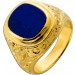Siegelring Gold 750 18K blauer Lapislazuli 2.4ct Antikschmuck