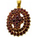 Kreuzanhänger Gold 900 21.6 Karat rote Almandin Granat Edelsteine 5.9ct