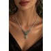 Smaragdkette Weissgold 585 14K grüne Smaragde Brillanten Antikschmuck 