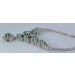 Smaragdkette Weissgold 585 14K grüne Smaragde Brillanten Antikschmuck 