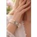 Perlenarmband Weissgold 585 14K Akoyaperlen Diamanten Antikschmuck
