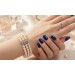 Perlenarmband Weissgold 585 14K Akoyaperlen Saphire Antikschmuck