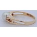 Perlenring Gold 585 14K Diamanten 0.04ct Akoyaperle Antikschmuck