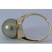 Perlenring Gold 585 14K synthetische Tahiti Perle 12.5mm