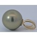 Perlenanhänger Gold 585 14K synth. Tahiti Perle 14.2mm 