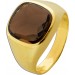 Siegelring Gold 585 14 Karat cognac brauner Rauchquarz 5.9ct