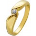 Brillantring Gold 585 14 Karat Brillant 0.07ct Antikschmuck