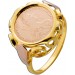 Münzring Siegelring Gold 750 18K Mutter Theresa Münze 21 Karat Antikschmuck