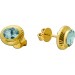 Aquamarin Ohrstecker Gold 750 18K Ozeanblaue Edelsteine Antikschmuck