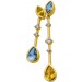 Citrin Anhänger Gold 333 8K gelbe Citrine 1.75ct blaue Blautopase 1.75ct Zirkonia