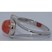 Opal Ring Gold 750 18K orange Opal 2.6ct Brillant 0.10ct Antikschmuck