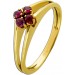 Rubinring Gold 585 14K rote Rubine 0.32ct Antikschmuck 1980
