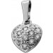 Herz Anhänger Weißgold 585 14K weiße Zirkonia Steine 0.40ct