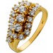 Zirkonia Ring Gold 585 14K weiße Zirkonia Steine 0.78ct