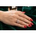 Zirkonia Ring Gold 585 14K weiße Zirkonia Steine 0.78ct