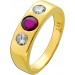 Rubinring Gold 585 14K rote Rubin Edelstein Brillanten 0.40ct Antikschmuck