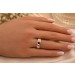 Rubinring Gold 585 14K rote Rubin Edelstein Brillanten 0.40ct Antikschmuck