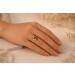 Citrinring Gold 333 8K gelber Citrin brauner Rauchquarz Diamanten 