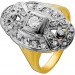 Diamantring Gold 585 14K Diamanten 0.73ct. Antikschmuck Art Deco