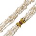 Perlenkette 6-reihig Gelbgold 585 Rubine 0,72ct. feine Süßwasserperlen 