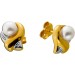 Ohrstecker Gelbgold 585 Akoyaperlen 6,3mm makellos 2 Diamanten 0.01ct