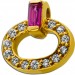 Anhänger Gelbgold 585 roter Rubin 0.20ct. 13 Brillanten 0.13ct. TW/VVS