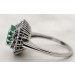 Smaragd Ring Weissgold 750 18K grüner Smaragd 1.84ct Diamanten 2.8ct Antikschmuck
