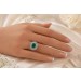 Smaragd Ring Weissgold 750 18K grüner Smaragd 1.84ct Diamanten 2.8ct Antikschmuck