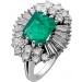 Smaragd Ring Weissgold 750 18K grüner Smaragd 1.84ct Diamanten 2.8ct Antikschmuck