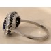 Ring 750 Weißgold blaue Saphire 2.58ct. 20 Diamanten 0.80ct.TW/VVS Unikat