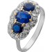 Ring 750 Weißgold blaue Saphire 2.58ct. 20 Diamanten 0.80ct.TW/VVS Unikat