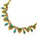 Türkis Collier Gold 22K Türkise 28ct. Brillanten 1.8ct Antikschmuck