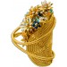 Brosche Gold 750 18K Diamanten 0.40ct Lupenrein Antikschmuck 1960