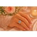 Aquamarin Ring Weißgold 750 18K Aquamarin 4.2ct Brillanten 0.08ct
