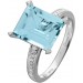 Aquamarin Ring Weißgold 750 18K Aquamarin 4.2ct Brillanten 0.08ct