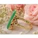 Jader Ring Gold 585 14K grüner Jade Edelstein 10ct Antikschmuck 1970