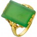 Jader Ring Gold 585 14K grüner Jade Edelstein 10ct Antikschmuck 1970
