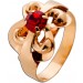 Zirkonia Ring Rosegold 750 18K roter Zirkonia 1.0ct Antikschmuck 1950