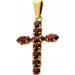 Granat Kreuz Anhänger Gold 333 8K rote Granat Edelsteine 1.75ct